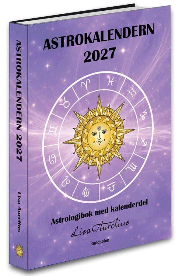Astrokalendern 2027 – framsida med sol och stjärntecken